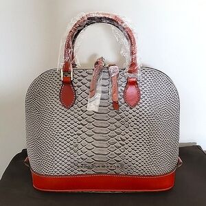 NWT Dooney and Bourke Caldwell Zip Zip Satchel Python embossed